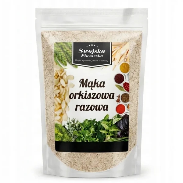 Mąka orkiszowa razowa typ 2000 1kg Swojska Piwniczka