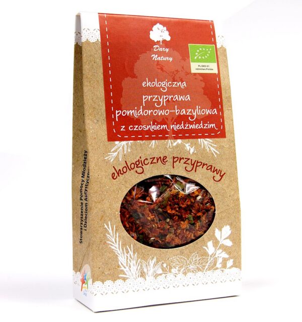 Przyprawa pomidorowo-bazyliowa z czosnkiem niedżwiedzim EKO 40g Dary Natury