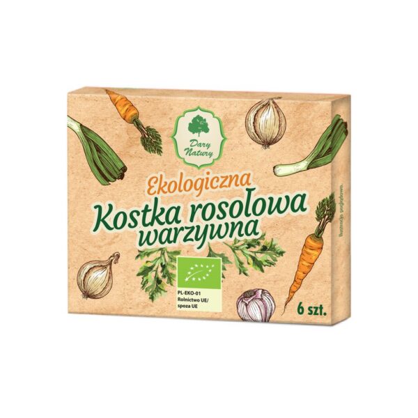 Kostka rosołowa warzywna EKO 60g (6x10g) Dary Natury