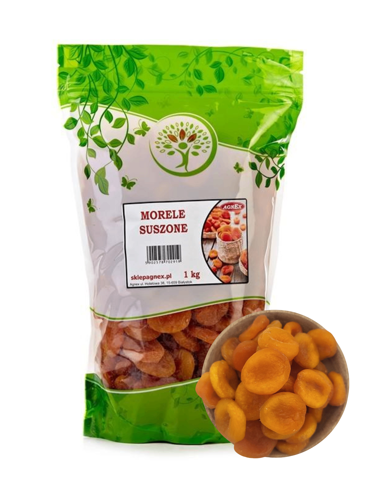 4648 Morele suszone 1kg Agnex - obrazek 1