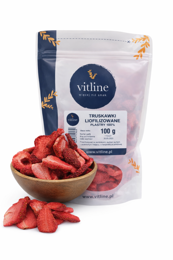 Truskawki liofilizowane plastry 100g Vitline Agnex
